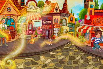 do water colour children story book illustrations  kids story illustrations