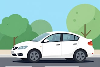 make vector car illustration in cartoon style