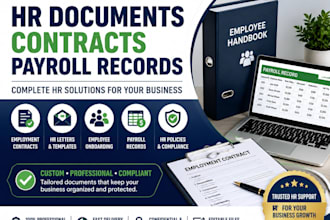 prepare HR documents, employment contracts, payroll sheets and employee letters