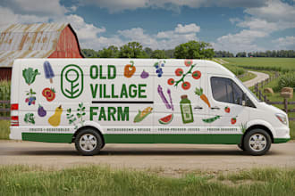 create a professional van wrap design with print ready files
