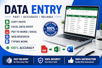 data entry ,copy paste ,typing and excel task