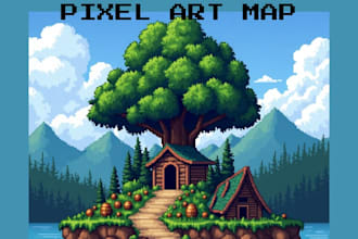create a professional pixel art game map tileset for your games and streams