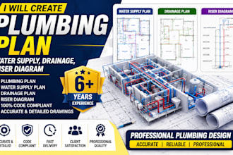 create plumbing plan, water supply, drainage, riser diagram