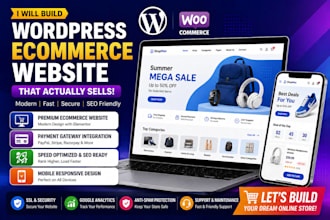 build a wordpress woocommerce ecommerce website, online store with SEO, payment