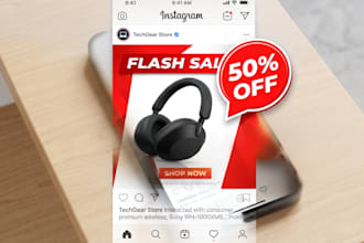 design promotional banners and ads using your product photos