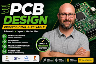 design professional pcb layout, circuit board, schematic, esp32, kicad, gerber