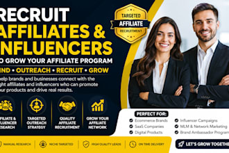 recruit influencer affiliates to grow your affiliate program