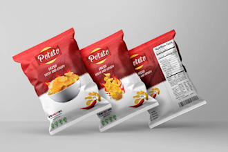 do food product label design chips, spice label food packaging and pouch design