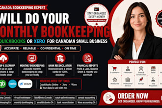 handle your monthly bookkeeping on quickbooks or xero for canadian small busines