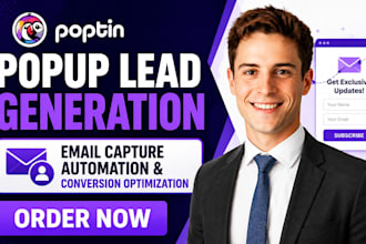 set up poptin popup lead generation email capture automation and conversion opt