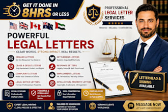 write legal demand letters, legal notice and legal documents