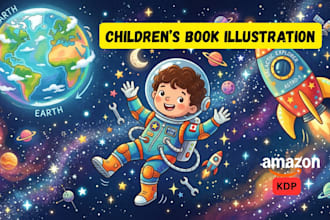 design bright children book illustration kids storybook illustration
