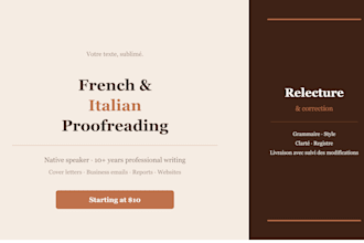 proofread and correct your french or italian text