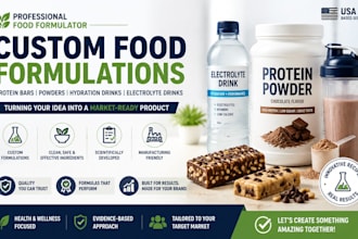 formulate food product, protein bars, powder, hydration drink, electrolyte drink