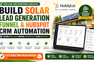 build solar lead generation funnel and hubspot CRM automation