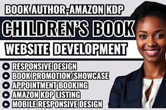 children book landing page, children book author website, author book website
