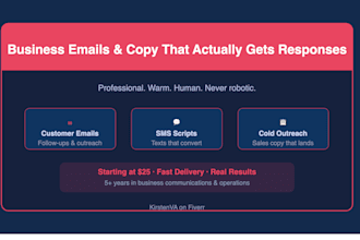 write professional business emails, texts, and customer communications