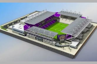 design a 3d stadium and stadium blueprint for sports facilities