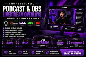 design professional podcast and obs livestream overlays to elevate your brand