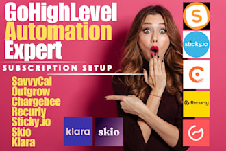 setup gohighlevel subscription savvycal outgrow chargebee recurly sticky io skio