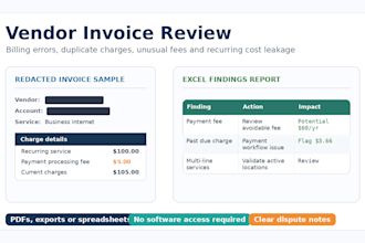review vendor invoices for billing errors