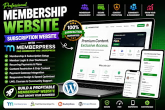 build membership website, subscription website, paid membership pro