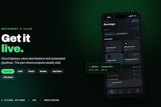 deploy your app to aws, vercel, render, play store or app store