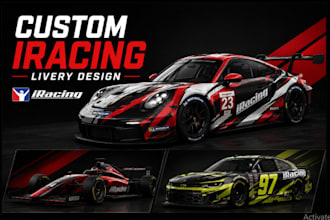 design a complete professional custom iracing livery for any race car