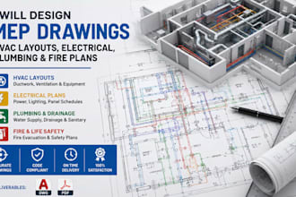 do mep drawings, hvac layouts, electrical, plumbing and fire safety plans