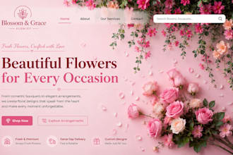 design  wix florist website wedding flowers event florist ecommerce website