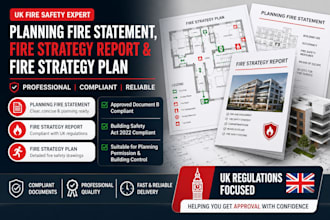 prepare planning fire statement, fire strategy report and fire strategy plan