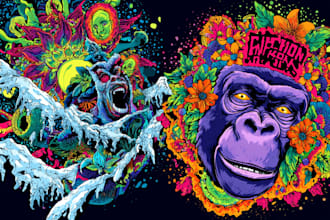 draw a custom dark surrealism for apparel