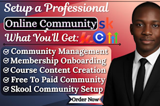 skool community setup skool kajabi online course creation manage skool community