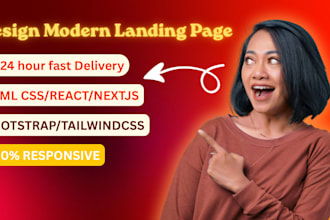 design modern responsive landing page in HTML CSS react tailwind
