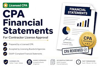 prepare CPA reviewed financial statements for contractor license approval