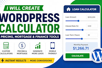 create a wordpress pricing, mortgage or finance calculator that converts