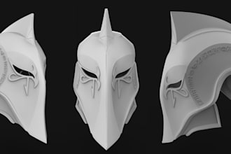 create 3d cosplay model,3d figurine and 3d printable helmet