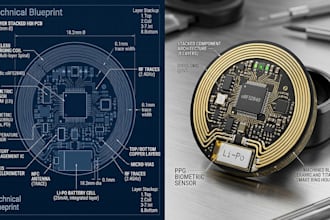 design professional pcb for smart wearable tech glasses watch ring band