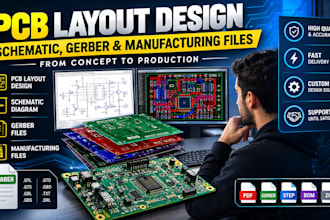design pcb layout, schematic, gerber and manufacturing files