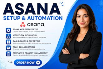 setup notion, click up, asana workspace project management, workflow automation