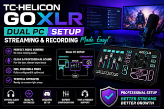 set up tc helicon goxlr for dual PC streaming and recording
