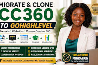 migrate clone cc360 funnels ghl website course creator 360 gohighlevel expert VA