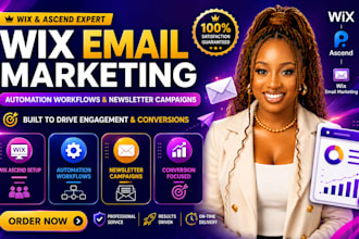 setup wix ascend email marketing, automation workflows, and newsletter campaign