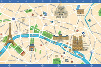 design illustrated travel maps and isometric tourist maps