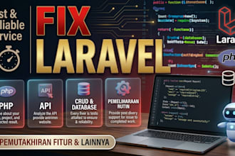 fix laravel bugs, PHP errors, API and database issues