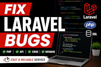 fix laravel bugs, PHP errors, crud and API issues
