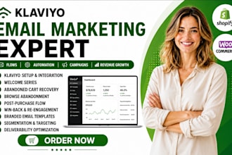 set up klaviyo email marketing flows, campaigns, and automation for shopify