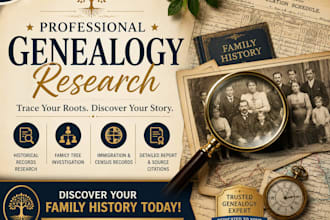 trace your family history with professional genealogy research