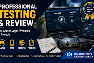 do qa testing, usability testing and website review for manual bugs