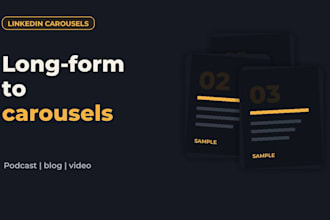 design linkedin or instagram carousels from your podcast, blog or video